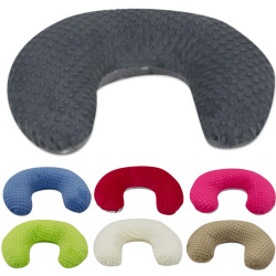 Coussin d’allaitement de minky et de coton formé en c